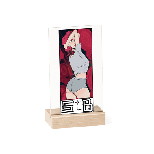Acrylic Sign with Wooden Stand