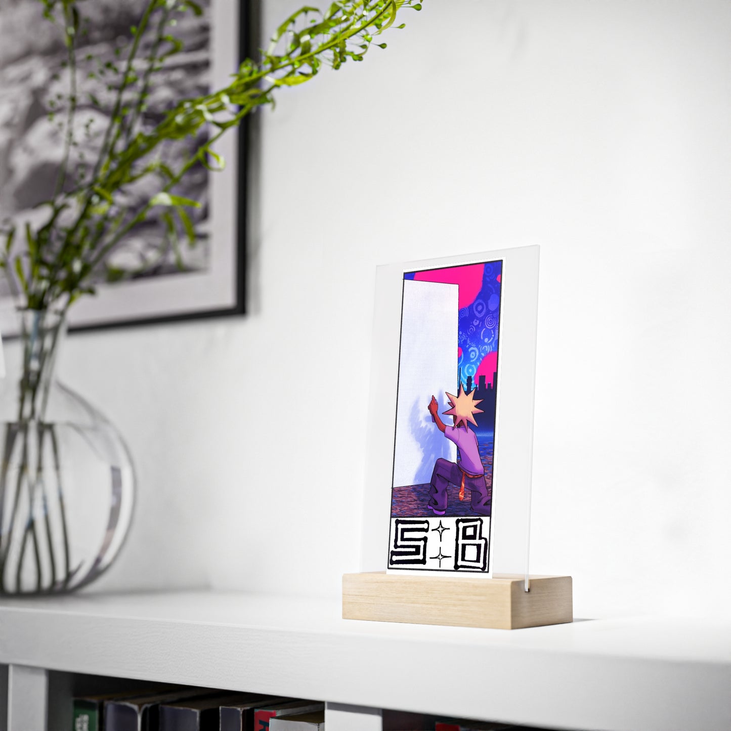 Acrylic Sign with Wooden Stand
