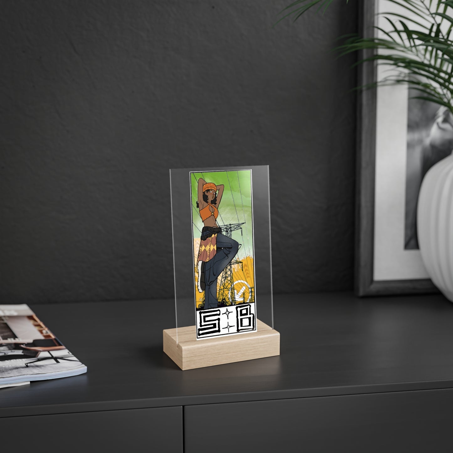 Acrylic Sign with Wooden Stand