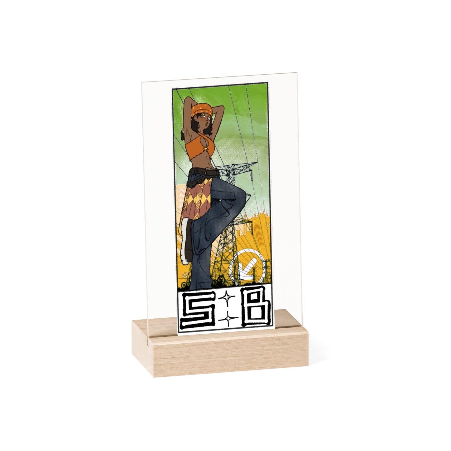 Acrylic Sign with Wooden Stand
