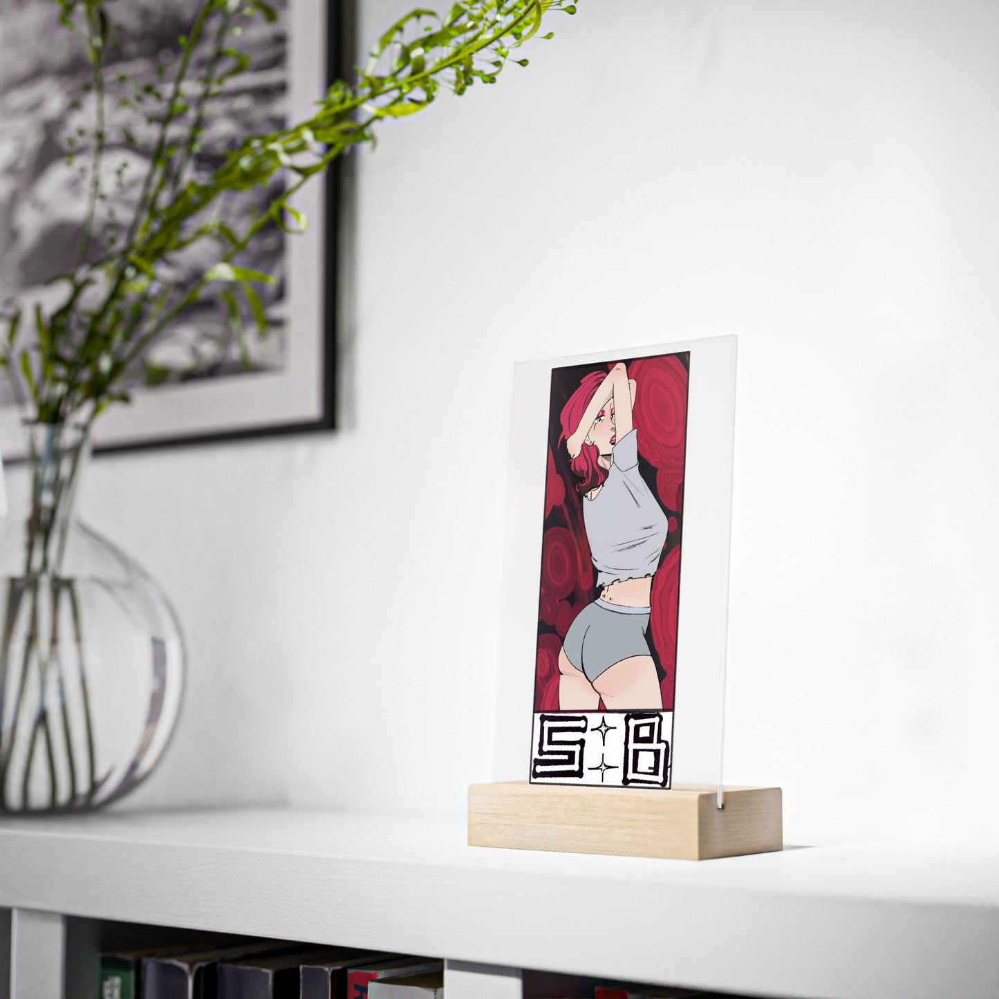 Acrylic Sign with Wooden Stand
